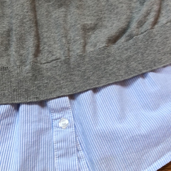 French Connection Mixed Media Preppy Pullover Collared Sweater S - Picture 2 of 6